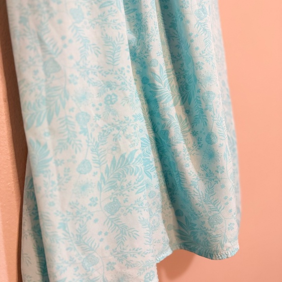 3/$10⚡️La Vie En Rose Floral Aqua Print Spaghetti Strap Nighty Slip Chamise - Picture 6 of 11